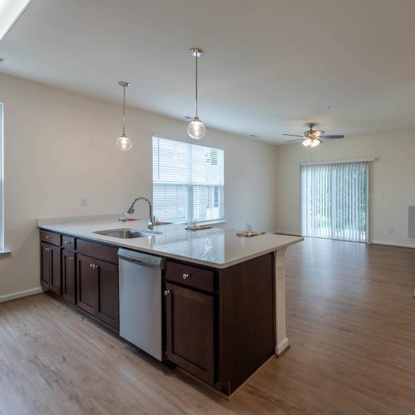 Kitchen island in apartment at Magnolia Chase, Virginia Beach, Virginia 