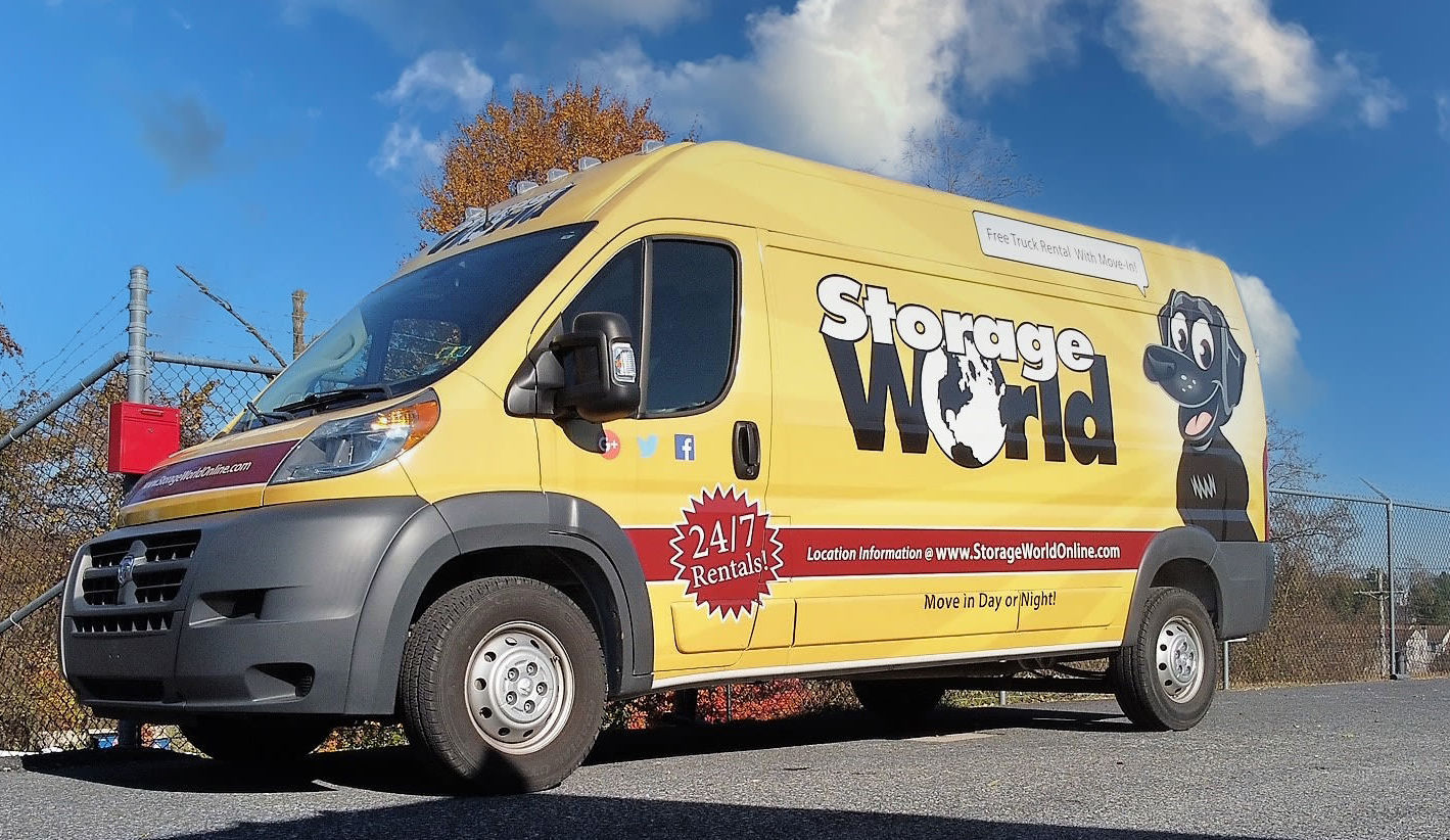 The moving van available to customers at Storage World in Etters, Pennsylvania