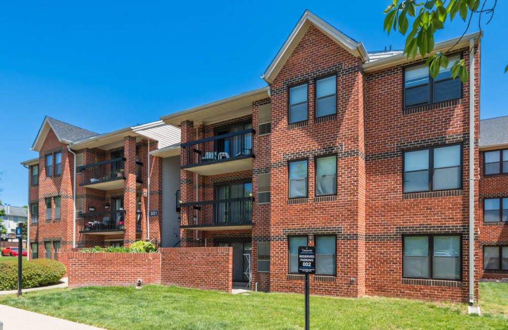 Exterior of a red brick building at Tamarron Apartment Homes in Olney, Maryland