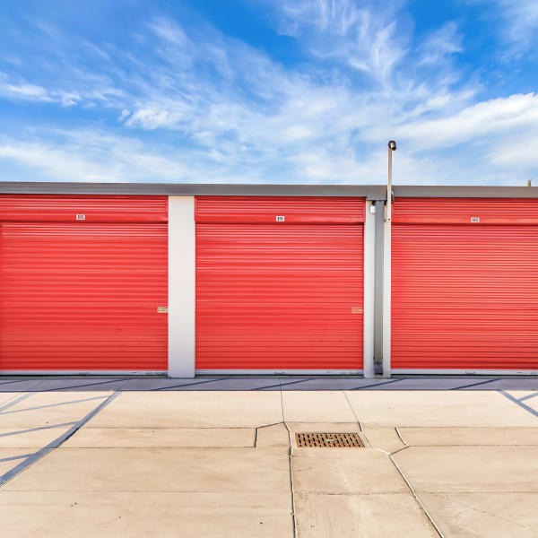 Drive up storage units at StorQuest Economy Self Storage in Tomball, Texas
