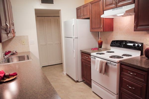 Model kitchen at Lime Tree Village in Deerfield Beach, FL