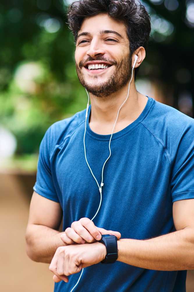 Resident working out in the outdoor fitness center at Filbin Creek in North Charleston, South Carolina
