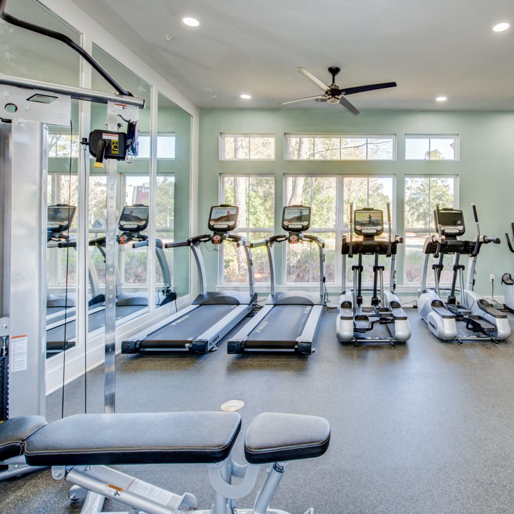 Onsite fitness center at Ingleside Apartments in North Charleston, South Carolina