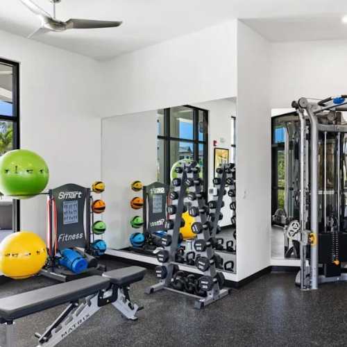 Fitness center at The Waterfront on Hatchett Creek in Venice, Florida