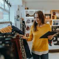 Woman shopping at South 400 in Fort Worth, Texas