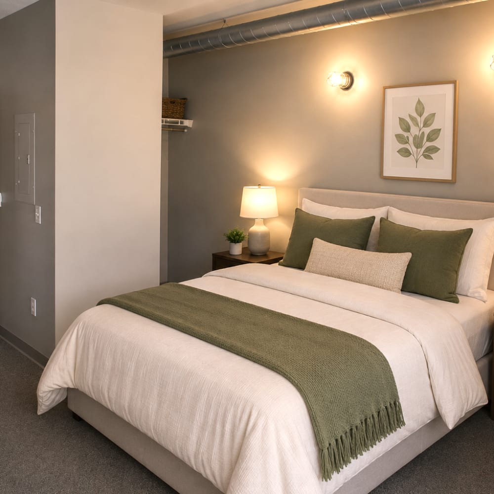 loft-style living at East Village Square in Des Moines, Iowa