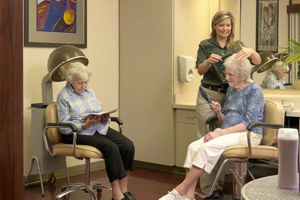 Residents getting new hair cuts at O'Fallon in O'Fallon, Missouri