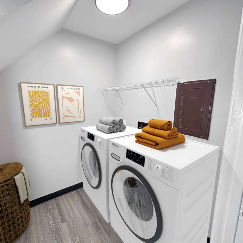 Washer and dryer with closet at Eden Brooke Townhomes in Columbus, Ohio