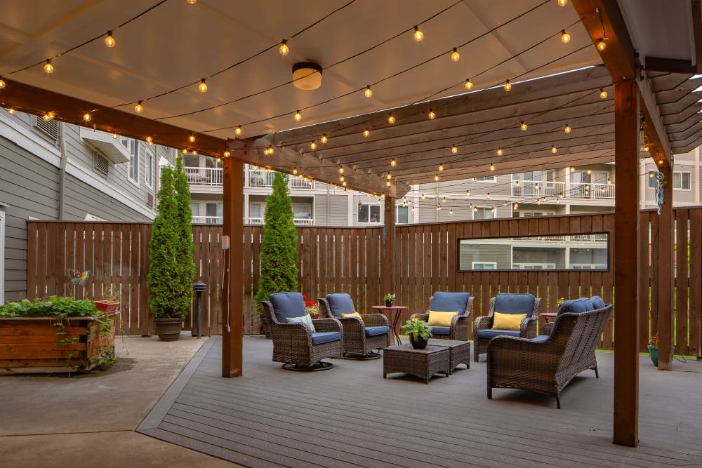 Memory Care covered patio