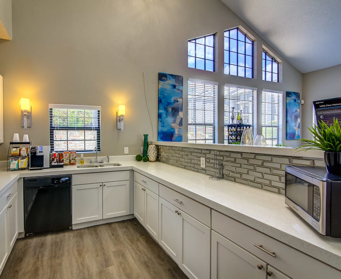 Kitchen in the clubhouse at Canyon Grove in Grand Prairie, Texas