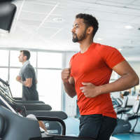 Residents doing treadmill at Timber View Apartments in Grand Haven, Michigan