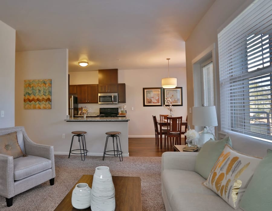 Open floor plan with natural light at The Fairway Apartments in Salem, Oregon