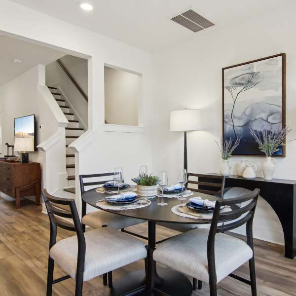 Dining area in a furnished apartment at Artisan Living Mills River in Mills River, North Carolina