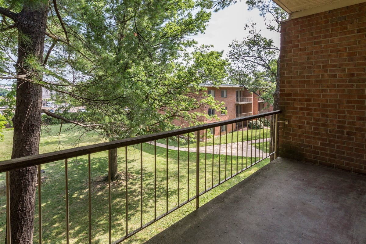 Private balcony patio right outside the living room at Parkway Plaza in Washington, District of Columbia