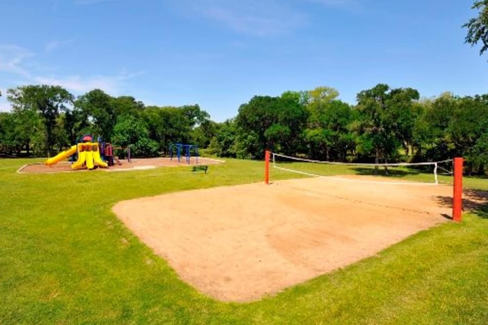 Sand volleyball court at Carrollton Park of North Dallas in Dallas, Texas