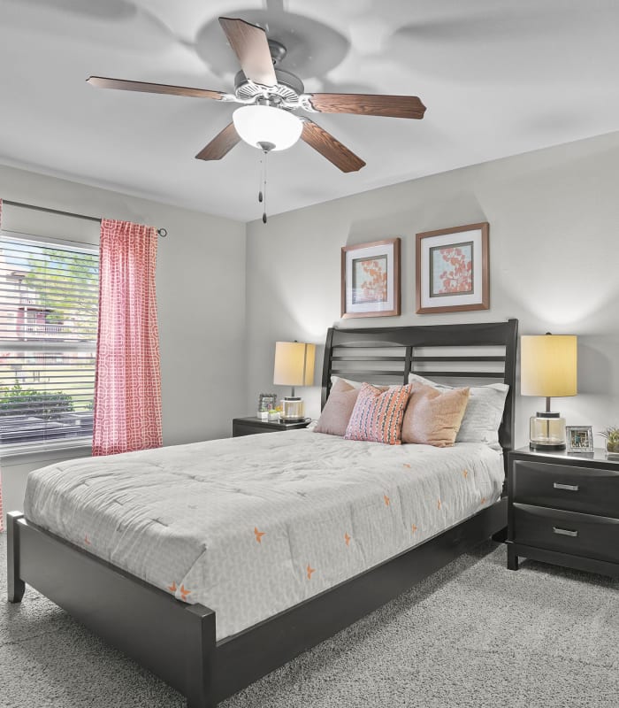 the Spacious carpeted bedroom at The Reserve at Elm in Jenks, Oklahoma
