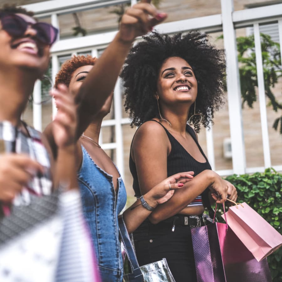 Residents out shopping for clothes near Baxter Street in Charlotte, North Carolina