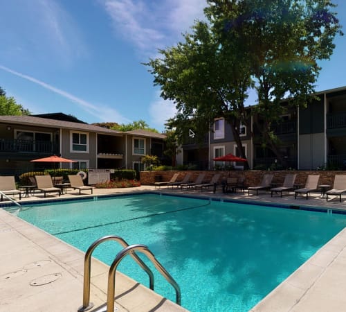 View a virtual tour of our pool area at Pleasanton Glen Apartment Homes in Pleasanton, California