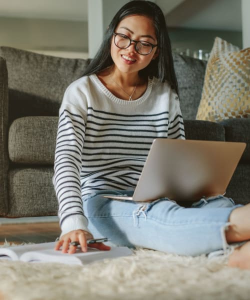 Resident working from home at Landmark Apartments Phase II in Little Rock, Arkansas