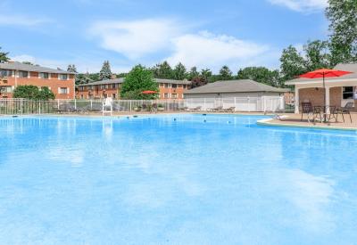 Resort-Style swimming pool at Greece Commons Apartments in Rochester, New York