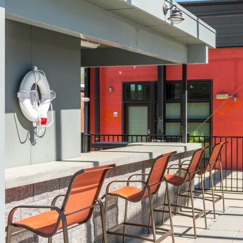 Resident patio at Scotts Edge, Richmond, Virginia