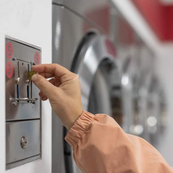 Laundry facility at Aven Residences in Houston, Texas