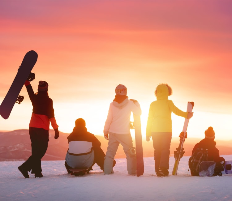 A group of residents enjoying the sunrise near Plymouth, New Hampshire near Fox Park Apartments