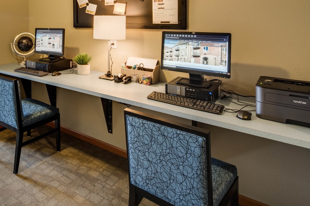 Computer for resident use at Remington Cove Apartments in Apple Valley, Minnesota