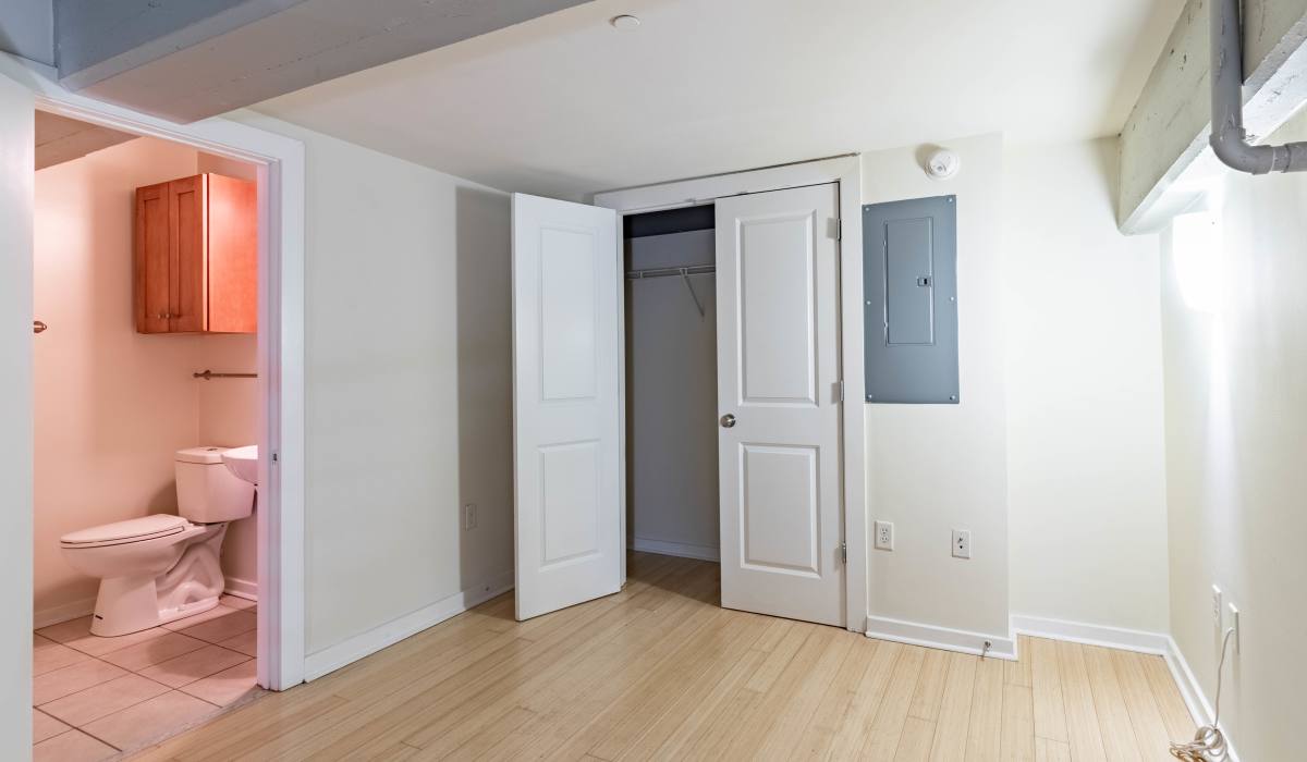 Empty apartment at District Square Apartments in Richmond, Virginia