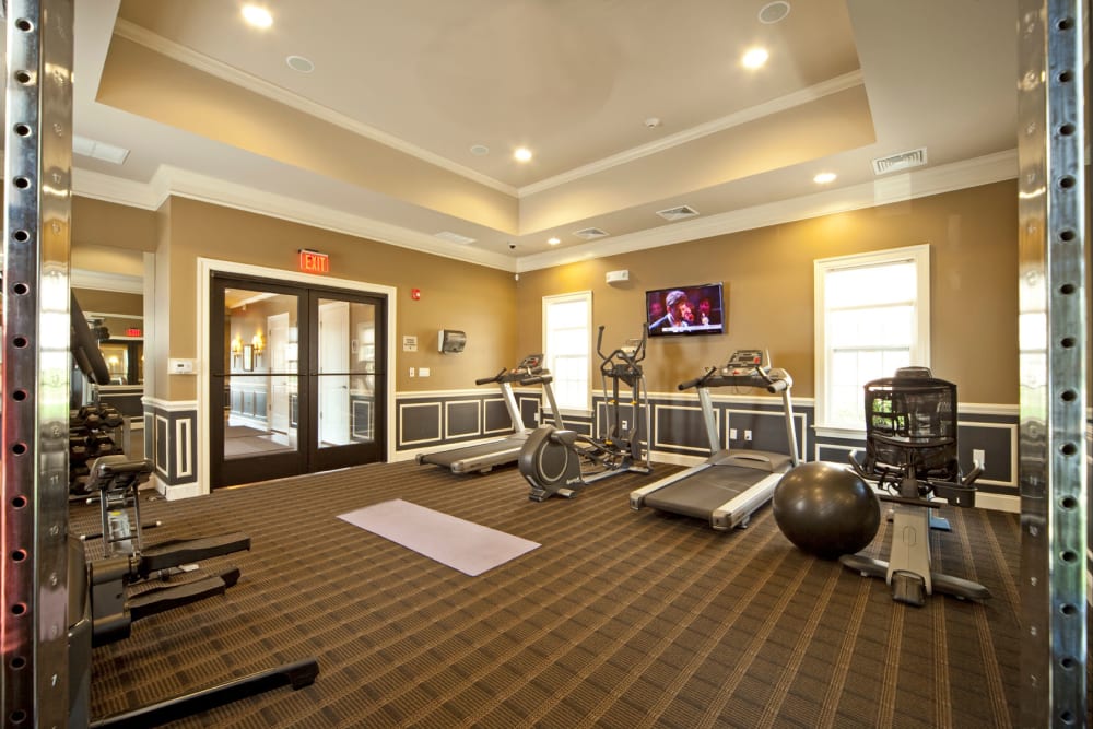 Fitness center at Presidential Place Apartments in Lebanon, New Jersey