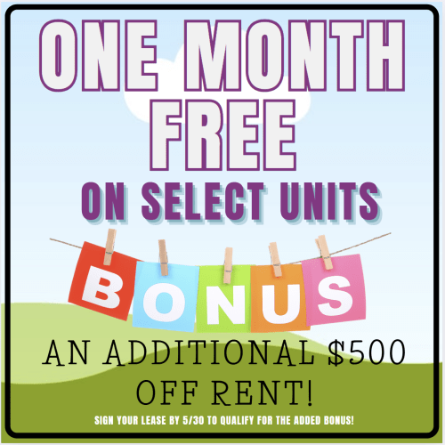 The Halston Halston in College Station - May Special - One Month free with a bonus $500 if you move in by May 30th! 