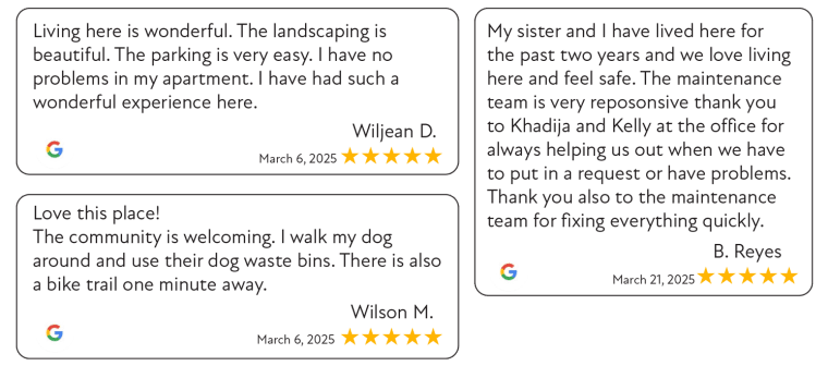 five star google review bubbles