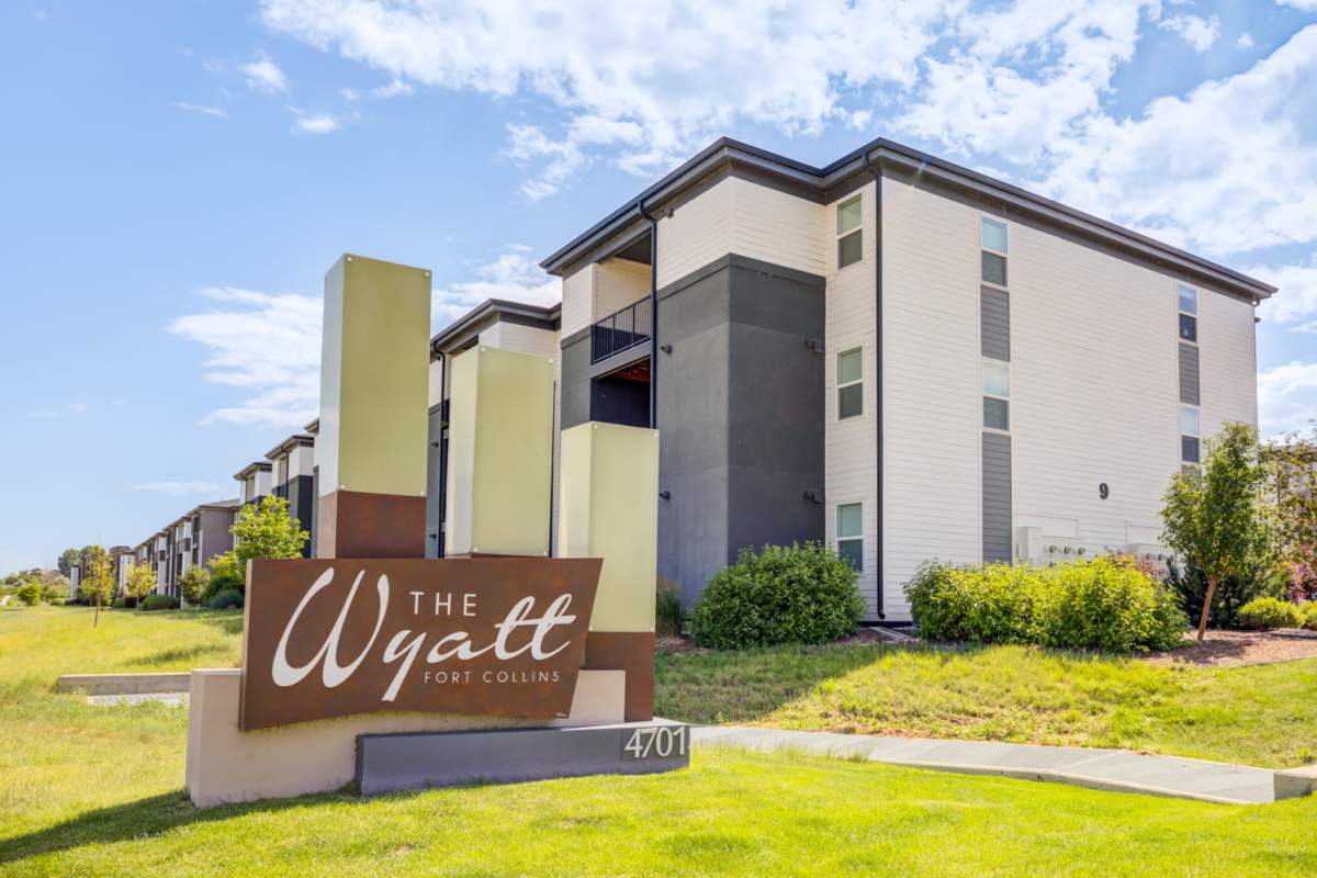 Entrance at The Wyatt Apartments in Fort Collins, Colorado