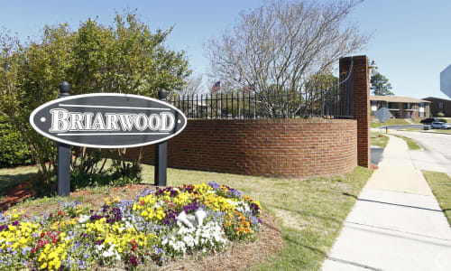 Monument Sign at Briarwood Apartments in Fayetteville, NC