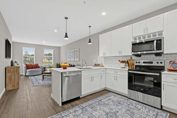 A furnished living room at Hampton Square in Cherry Hill, New Jersey