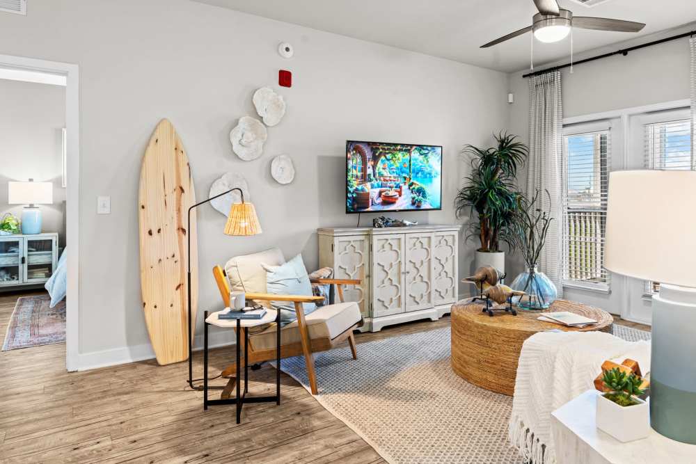 Spacious apartment living room at Mexico Beach Crossings in Mexico Beach, Florida