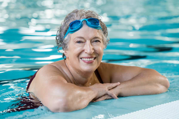 Senior woman in pool