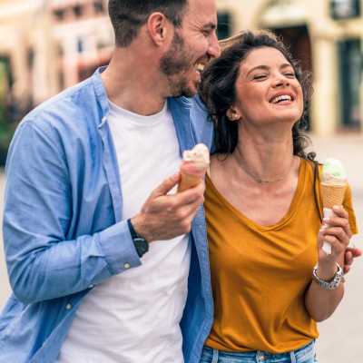 Resident couple having beautiful moments near The Crossroads At Downtown Boca in Boca Raton, Florida