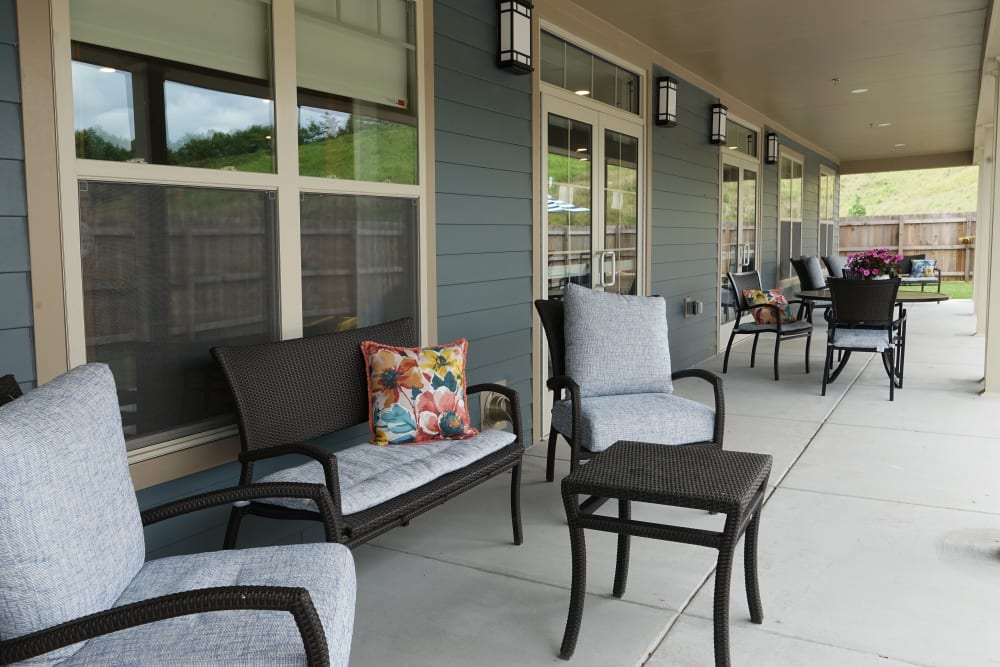 Patio at Harmony at White Oaks in Bridgeport, West Virginia