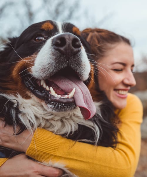 Happy pup loving her new home at Center Pointe Apartment Homes in Beaverton, Oregon