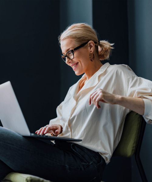 Women using her laptop near Tortola in Zephyrhills, Florida