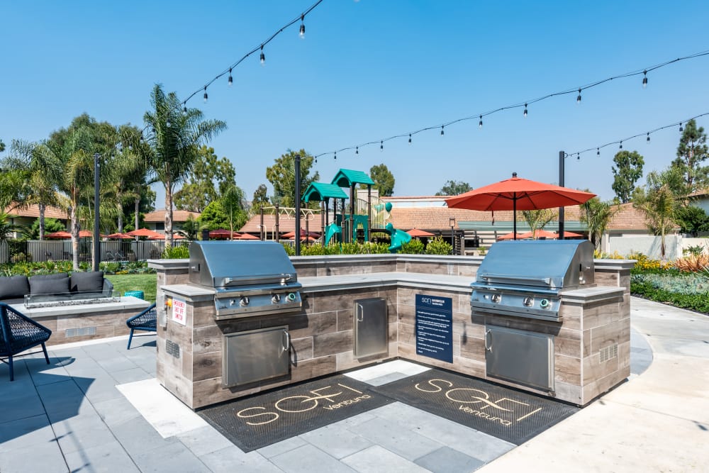 Grilling station and firepit at Sofi Ventura in Ventura, California