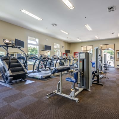 Fitness center at Santo Terrace in San Diego, California