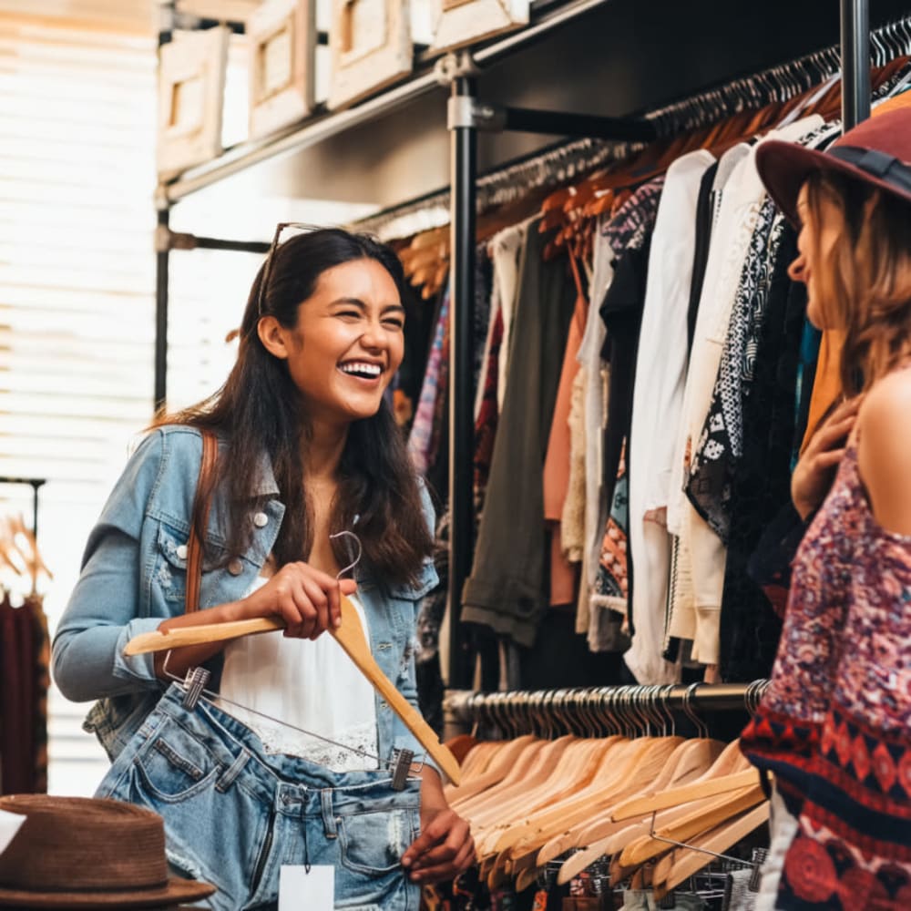 Resident shopping near Cadence at Bluff Park in Hoover, Alabama