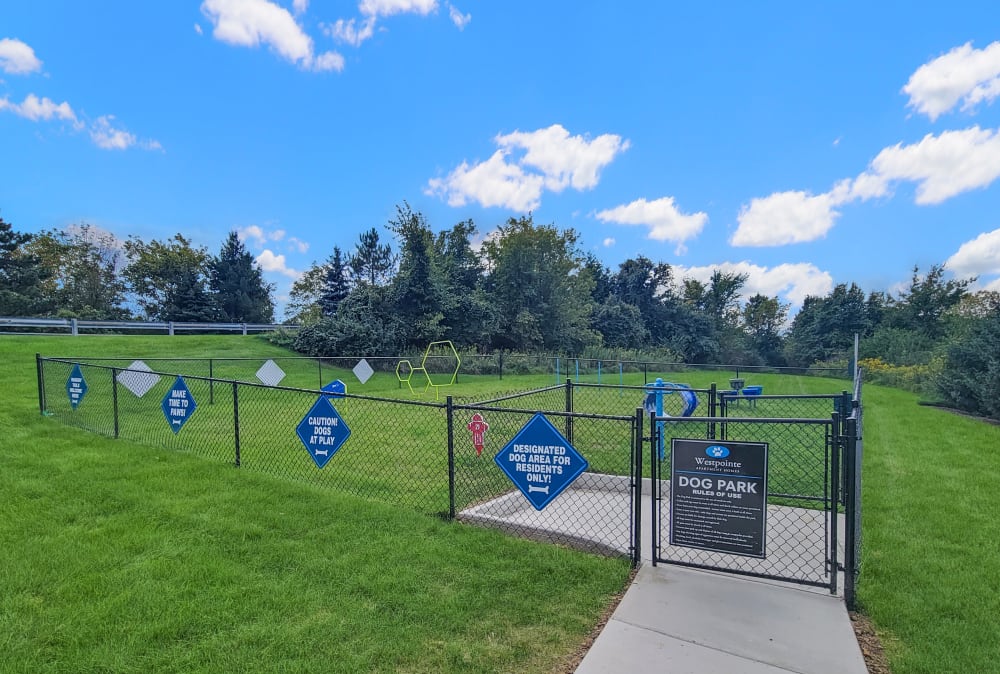 Pet friendly apartments with an onsite dog park located at Westpointe Apartments in Pittsburgh, Pennsylvania