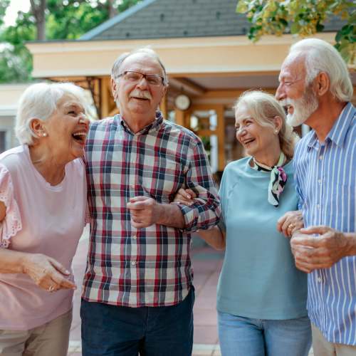 Happy resident couple in the neighborhood near Cabrillo Apartments in Scottsdale, Arizona