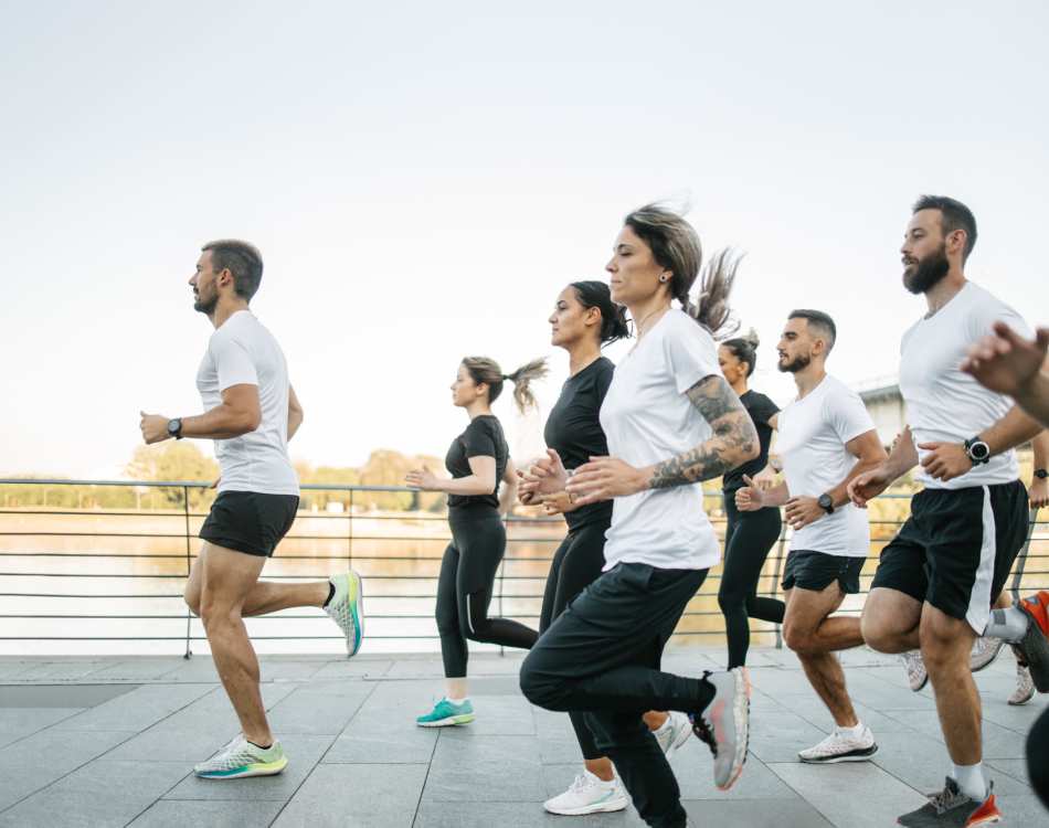 Residents running in the comunity near Breckinridge Point Apartments in Richardson, Texas