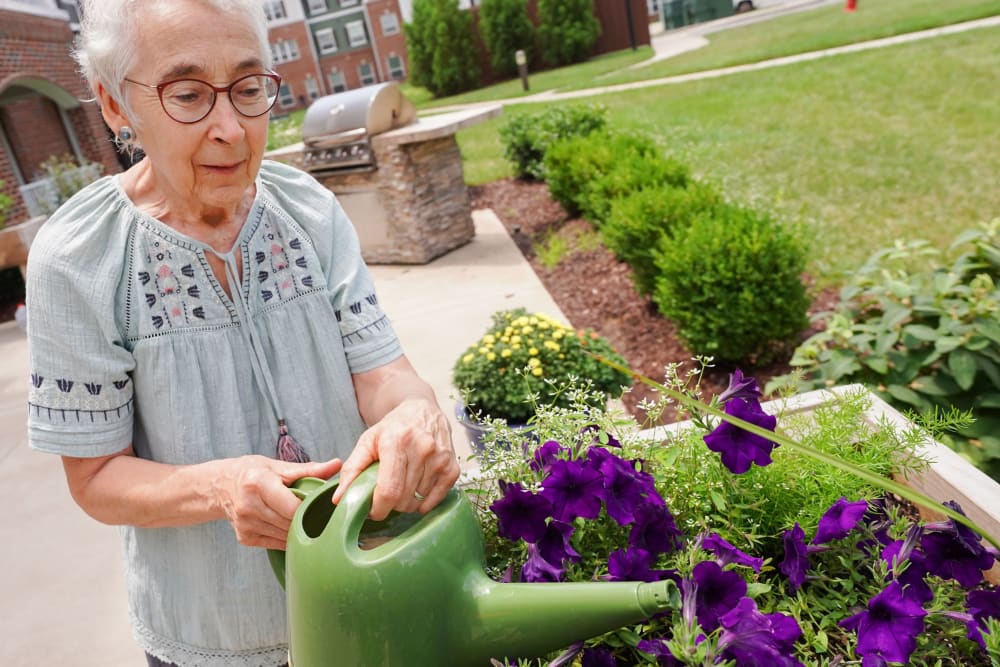 Resident gardening at The Harmony Collection at Roanoke - Assisted Living in Roanoke, Virginia