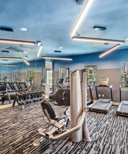 well-equipped fitness center at Collier in Pflugerville, Texas