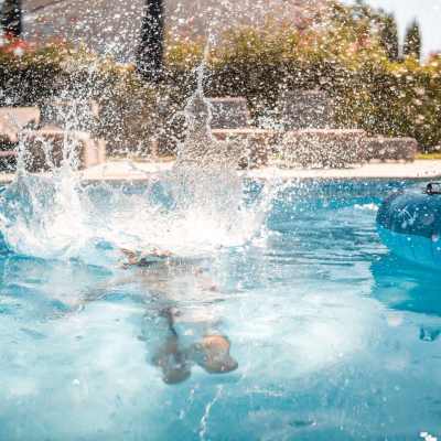 Resident swimming in pool at Lakeview in Reno, Nevada